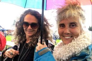 Ladies under umbrella