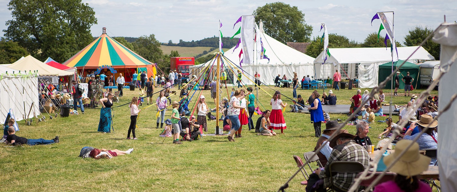 The festival site with May Pole