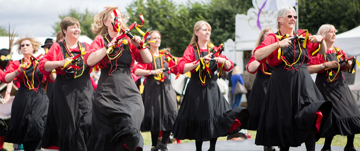 Morris dancers with sticks